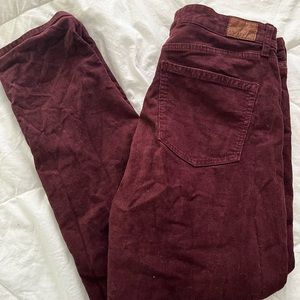 American Eagle 12 Tall Burgundy Corduroy Pants